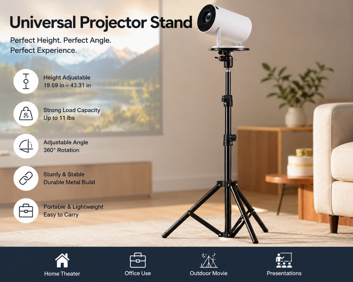 Trípode Regulable para Proyector